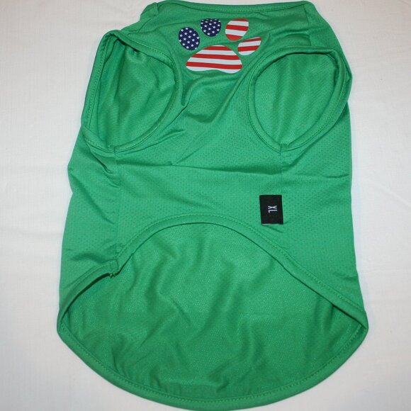 MIANHUATANG Dog Flag Green Shirt Vest XL Mesh Clothes Fits Chest 17.7-19.2" NEW - Picture 8 of 11
